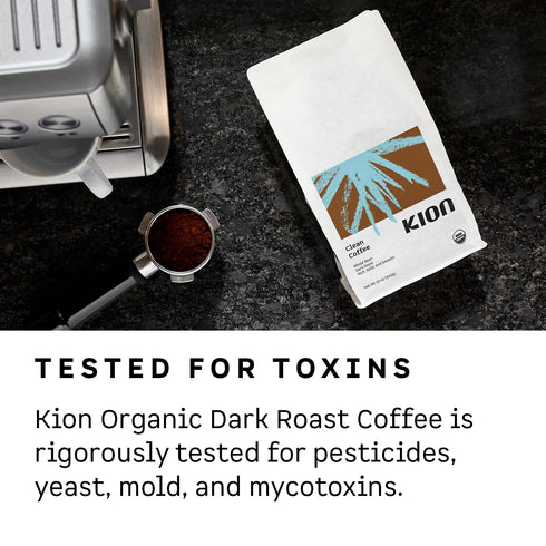 12 Oz Kion Organic Ground Coffee | Best Tasting, Purest, Highest Antioxidant, Healthiest Coffee | Dark Roast