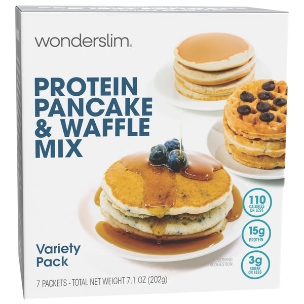 Wonderslim Protein Pancake & Waffle Mix, Variety Pack, Low Sugar & Low