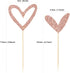 24 PCS Rose Gold Glitter Heart Cupcake Toppers, Cute Design for Wedding, Bridal, Anniversary Party Decorations