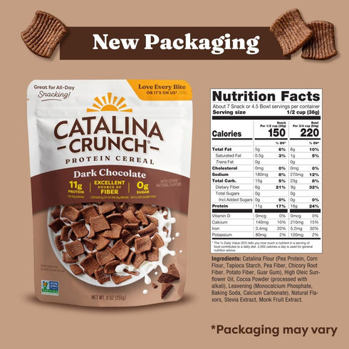 11g 9 oz. (Pack 1) (Packaging Catalina Crunch Protein Cereal - Sugar Free Breakfast Cereal with of Protein - Gluten