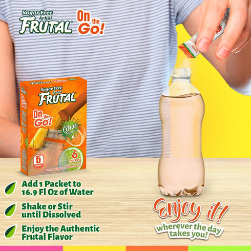 (30 Count Packs) Frutal On-The-Go! | Powdered Drink Mix Citrus Punch Flavored - Sugar Free! of Stick