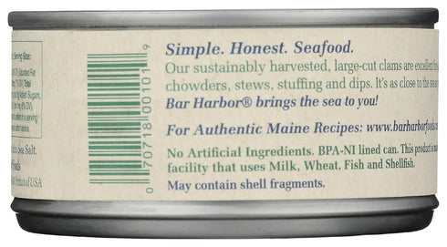 Bar Harbor 6.5 oz (184 Chopped Surf Clams | Sweet and Tender | grams) can