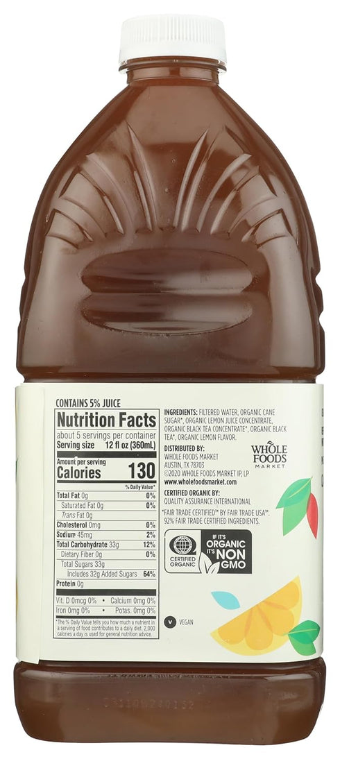 365 64 Oz by Whole Foods Market, Organic Lemonade & Black Tea Blend, Fl