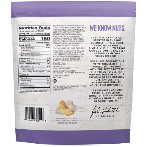 16oz Nature's Eats Garlic Parm Cashews