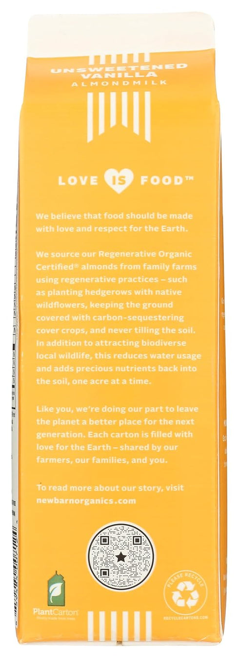 New Barn 32 Organic Unsweetened Vanilla Almond Milk, FZ