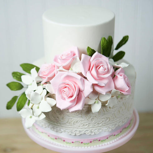3 Inch, 9 Count Global Sugar Art Peace Rose Sugar Cake Flowers, Pink by Chef Alan Tetreault