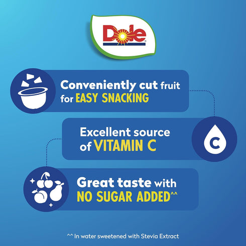 4oz 24 Dole Fruit Bowls No Sugar Added Snacks, Cherry Mixed Fruit Cups, Gluten & Dairy Free, Bulk Lunch Snacks for Kids