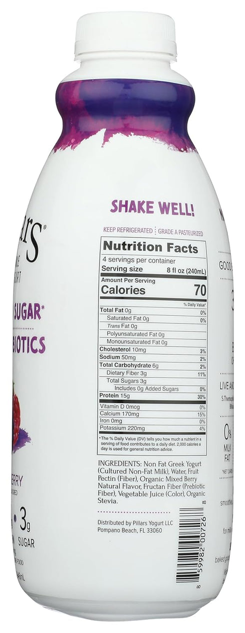 PILLARS 32 Mixed Berry Drinkable Greek Yogurt, FZ