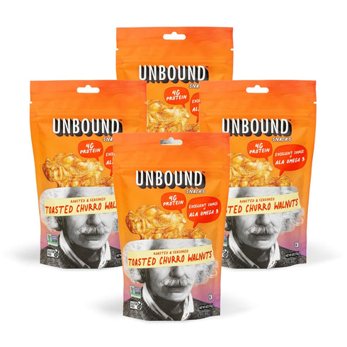 Unbound Snacks Flavored Nuts - Toasted Churro Walnuts, 4 oz (Pack of