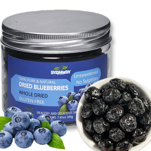 SYZJMWDY Dehydrated Dried Blueberries | Wholesome Fruit Snacks | No Added Sweeteners &