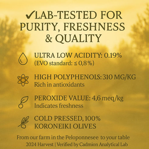 2025 100% 500 mL Yials Extra Virgin Olive Oil Greek Single Estate, NYIOOC Winner | Koroneiki, Small Batch, Cold
