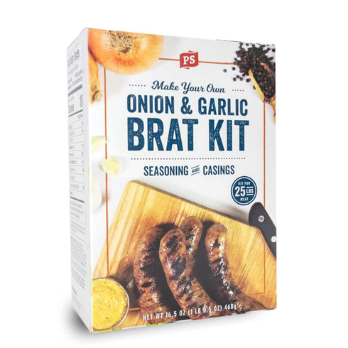 PS Seasoning Onion & Garlic Bratwurst Kit - Includes Sausage Seasoning Mix