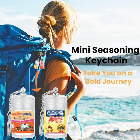 Generic 1.8in Mini Chili Lime Seasoning Keychain Bottle Refillable Travel Spice Jar with Shaker Cap Compact Container