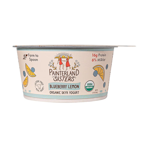 Painterland Sisters , Yogurt Icelandic Style Skyr Blueberry Lemon Organic, 5.3 Ounce