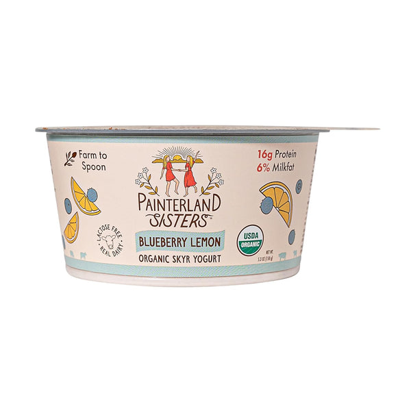Painterland Sisters , Yogurt Icelandic Style Skyr Blueberry Lemon Organic, 5.3 Ounce
