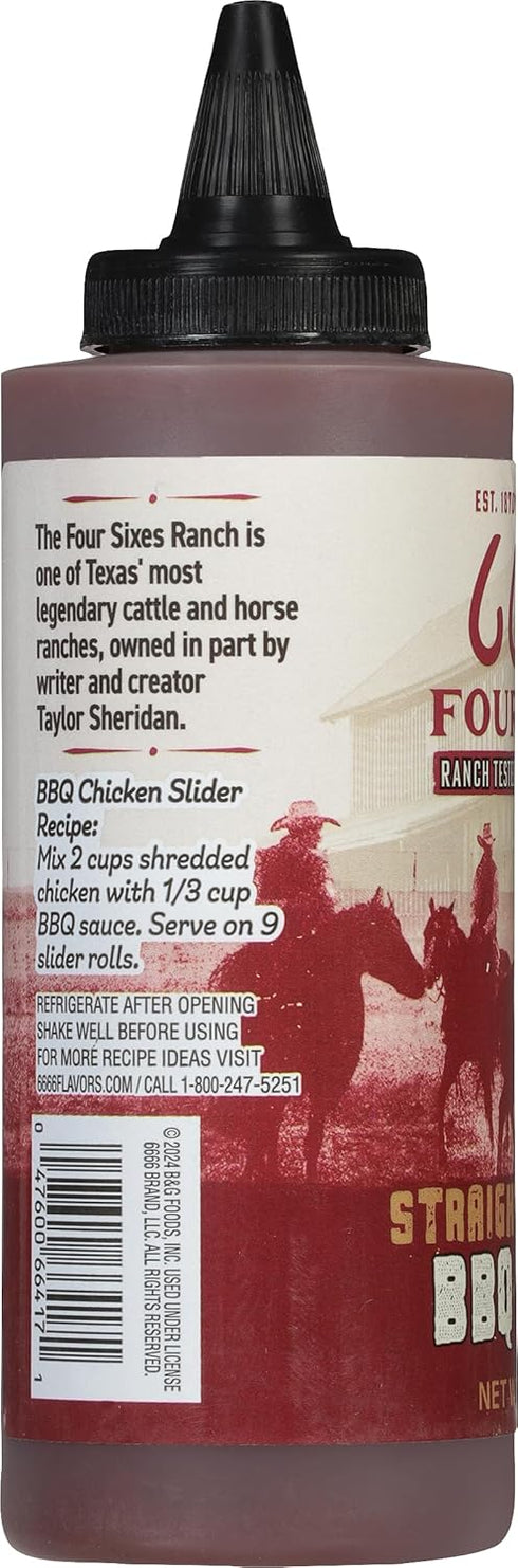 6666 Four Sixes Straight Sixes Spicy BBQ Sauce, 14 Ounce