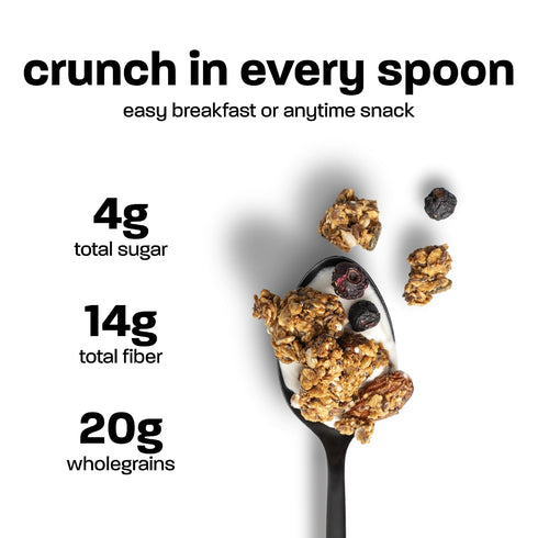 <5g 14g 25.4oz smul Wholegrain Granola Vanilla Blueberry Healthy Cereal for a Nutritious Breakfast Sugar per Serving