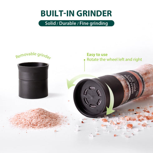 Set, 13.4 Oz (380g), Set (Pack 1) Soeos Salt Grinder Himalayan Pink Salt, Coarse Grain, Salt for Grinder Refill