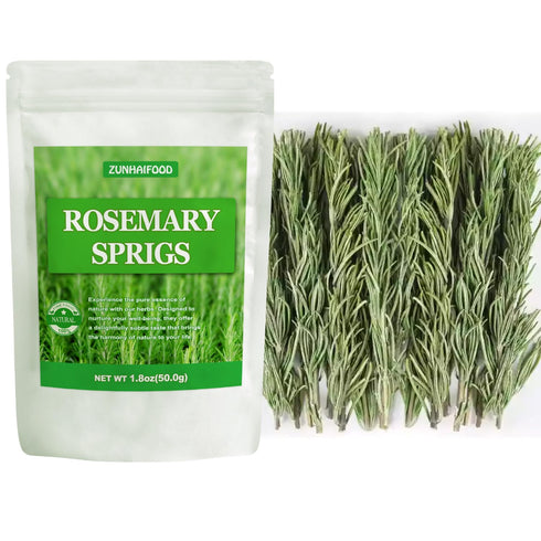Zunhai Food 1.8oz (50g) 100% Dried Rosemary Sprigs, | Natural Rosemary Herb for Cooking, Tea & Aromatherapy | Culinary