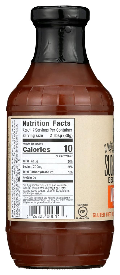 18 (Pack 6) G Hughes Mesquite Flavored BBQ Sauce, Sugar Free, Gluten Free, Ounces