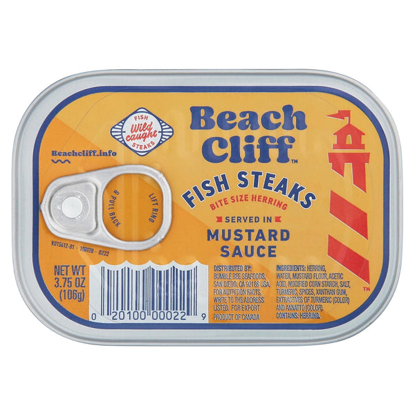 Beach Cliff Wild Caught Fish Steaks in Mustard Sauce, 3.75 oz Can