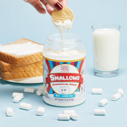 7.5 oz ChocZero Sugar Free Marshmallow Spread, Keto Friendly, Gluten Free, No Sugar Alcohols, Jar