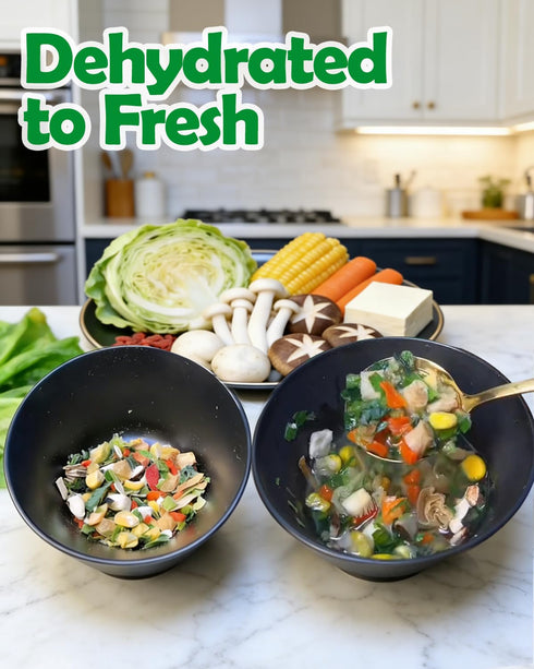 14oz 12 Dried Ramen Toppings Vegetable Mix - Veggie Blend with Superfood Goji & White Mushroom, Natural Umami