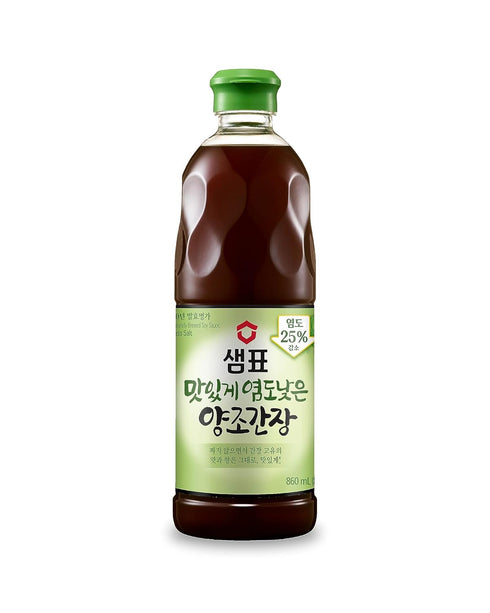 Sempio Naturally Brewed Soy Sauce, Less Salt (860 ml/29.08 fl oz) - Authentic Low Sodium Flavor