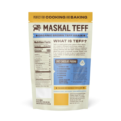 14 Maskal Teff Organic Brown Teff Grain, Ounce