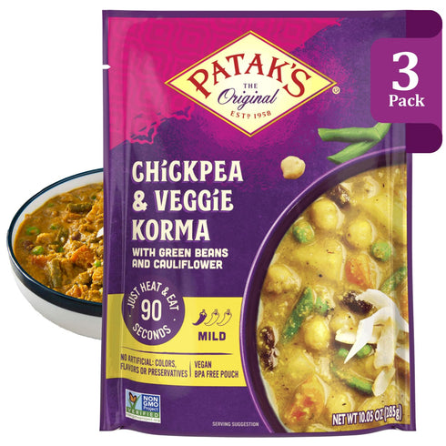 Pataks Chickpea & Veggie Korma - Mild Creamy Coconut Based Indian Curry