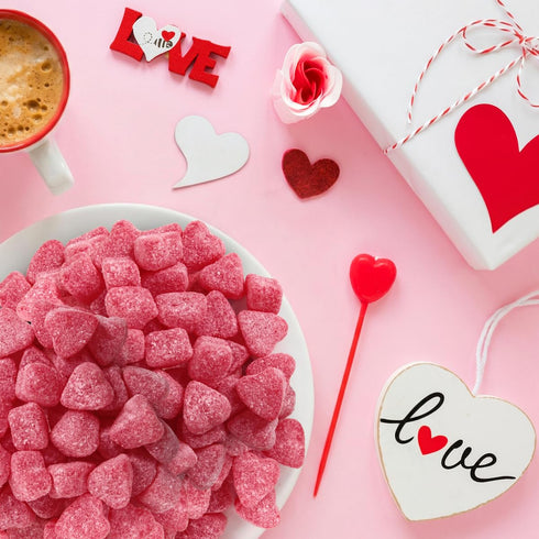 1lb Pack Gummy Valentine's Day Sour Cherry Jelly Hearts Candy, of Valentine's Day Candy Bulk, Ideal Valentine