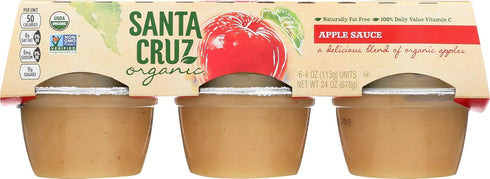 Santa Cruz Organic Apple Sauce, 6 Pack, Non GMO, 24 Ounces (Pack