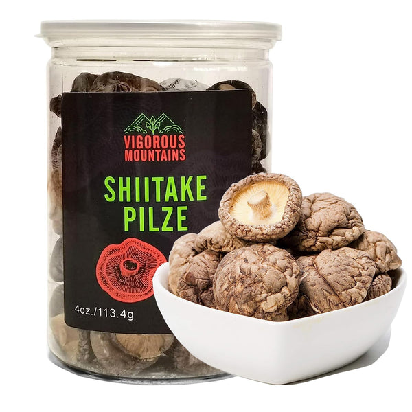 VIGOROUS MOUNTAINS Dried Shiitake Mushrooms for Cooking, 2-3CM Dehydrated Mushrooms, Dry Fresh