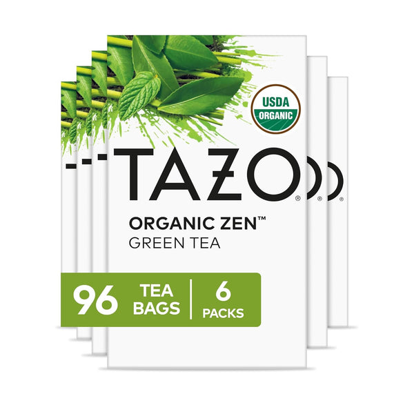 TAZO Organic Zen Green Tea Bags, Caffeine Free Tea with Refreshing Lemongrass