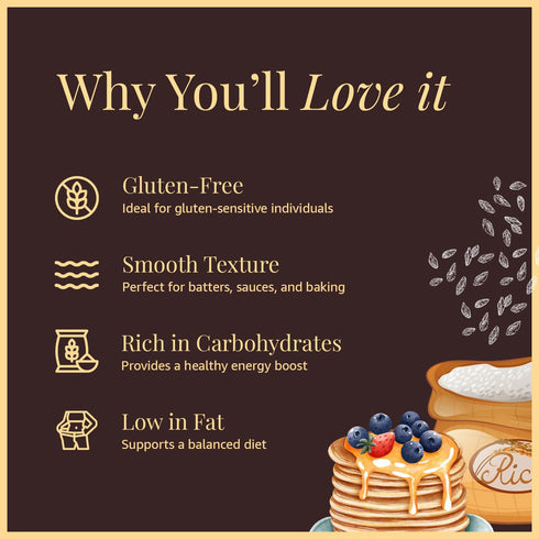 2 lb, Simply Staples White Rice Flour, Freshly Milled, Fine-Ground Gluten-Free Flour for Cooking, Baking & Thickening