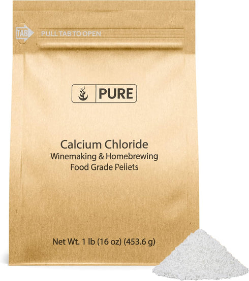 Pure Original Ingredients Calcium Chloride, 1 lb Food Safe for Wine Making, Home Brew, & Cheese Making.
