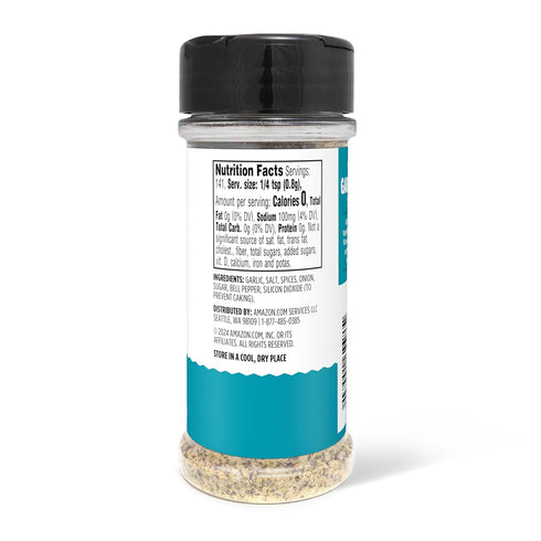 4 Oz Packaging Amazon Grocery, Garlic & Pepper Seasoning, (Previously Happy Belly, May Vary)