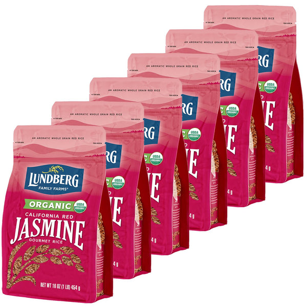 Lundberg Organic Red Jasmine Rice, Long Grain Red Rice - Non-Sticky, Fluffy