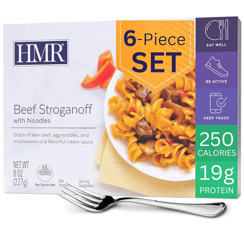 HMR Beef Stroganoff with Noodles Entre | Pre-packaged Lunch or Dinner |