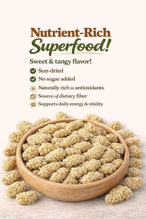 Mulberries Mulberries Mulberry 5 oz 6 Pack Pure Anatolia Organic Sun Dried - Dried White from Turkey - Organic White