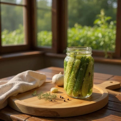 Set The Gourmet Pickle Kit -Must Bee Company DIY Pickling with Reusable Glass Jars, Spices & Step-by-Step Guide