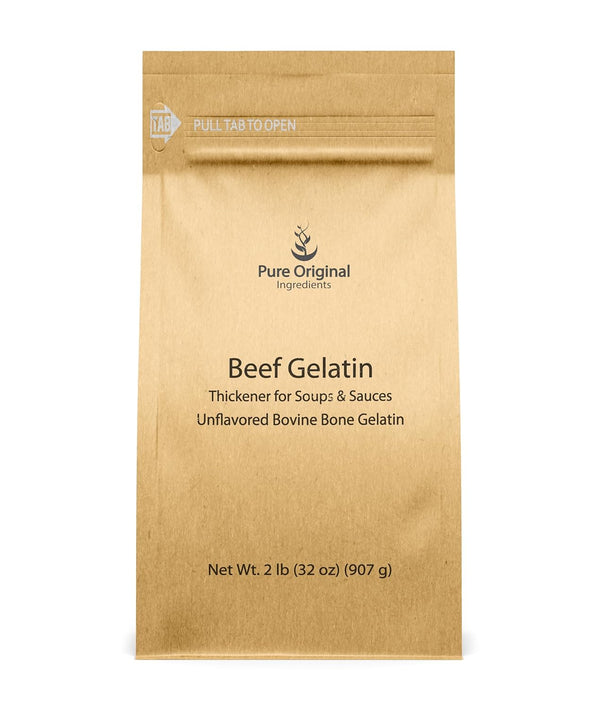 Pure Original Ingredients Beef Gelatin (2 lb) Bovine Beef Gelatin, Thickener, Soups