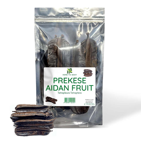 Herb To Body Organic Prekese Aidan Fruit - 5 Whole Pods, Tetrapleura Tetraptera, African Dried Herbs for Tea and