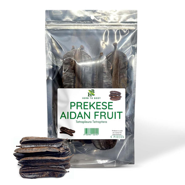 Herb To Body Organic Prekese Aidan Fruit - 5 Whole Pods, Tetrapleura Tetraptera, African Dried Herbs for Tea and