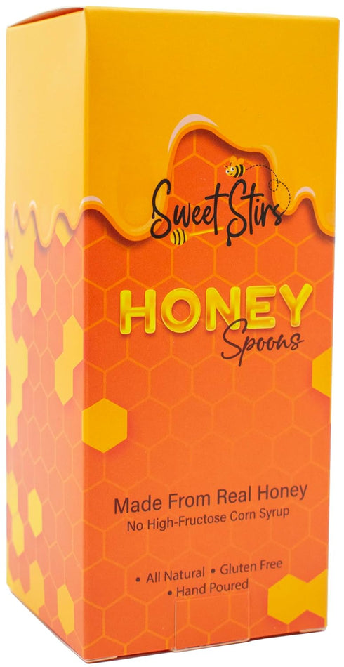Sweet Stirs Pack 10 Original Flavored American Honey Spoons on Wooden Sticks Gift of (Lavender)