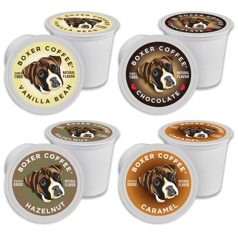 Boxer Coffee Cozy Classics Variety Naturally Flavored Pods compatible with Keurig K-Cup,