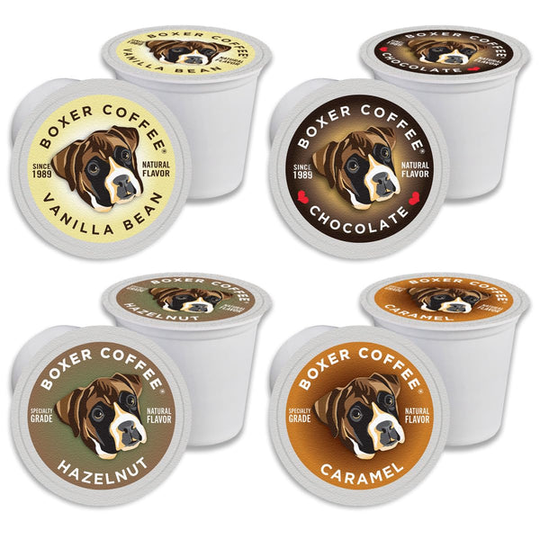 Boxer Coffee Cozy Classics Variety Naturally Flavored Pods compatible with Keurig K-Cup,