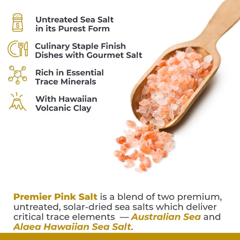 12 oz Premier Research Labs Pink Salt - Hawaiian Red Alaea Sea Salt Blend for Food, Cooking, and Eating - Flaky