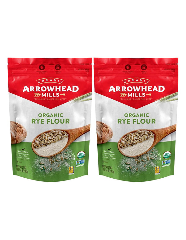 Palatize Arrowhead Mills Organic Rye Flour, 20 oz - Pack of 2