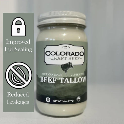 100% 14 oz (28 Packaging Colorado Craft Beef - Pure Beef Tallow for Cooking, Gluten Free, No Sugar Added, Keto